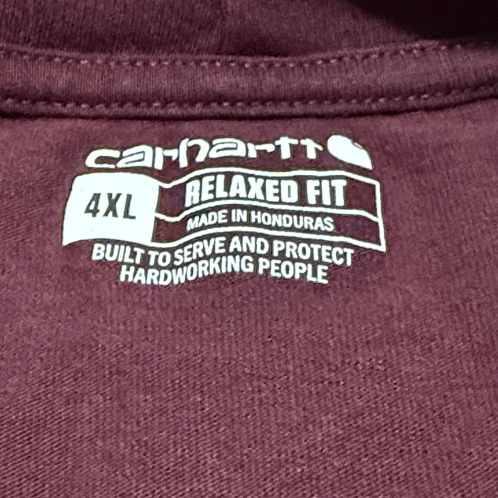 Carhartt Men's Burgundy Graphic Tee 4XL - Picture 2 of 4
